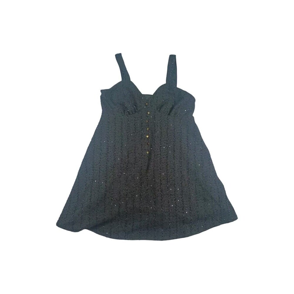 Sheln Sz 3XL Black Strapped A Line Short  Sequined Cocktail Mini Dress
